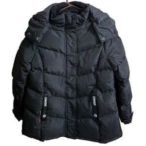 Canada Weather Gear Hooded‎ Puffer Parka Jacket Womens L Blk NWT